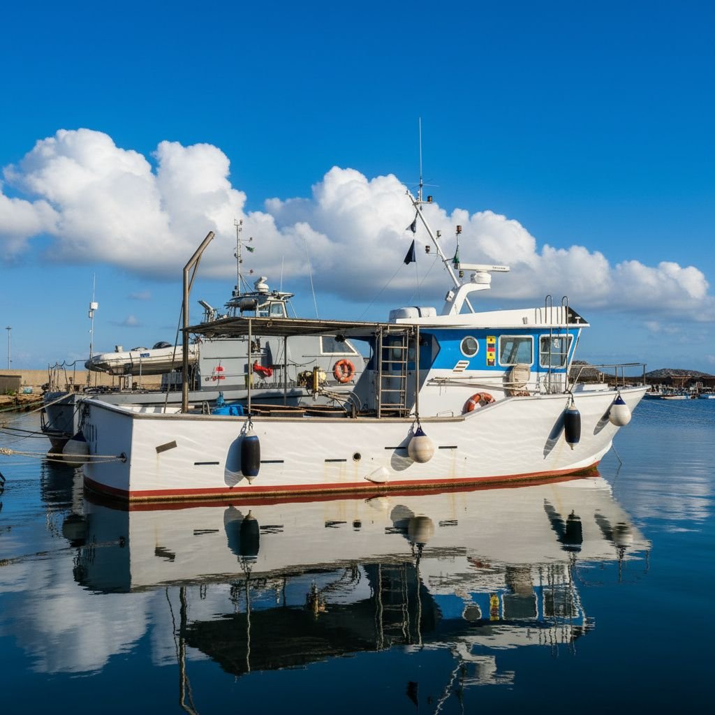 La barca di Pescaturismo Aldo al porto di Teulada